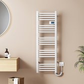 Bol.com EMKE Elektrische Handdoekradiator - Met Smart Thermostaat - Glanzend Wit - 120x40 cm - 450W - Badkamer Radiator - Elektr... aanbieding