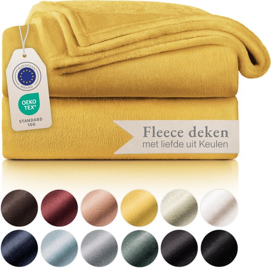 Blumtal - Fleece Deken - Super Zacht Fleece Plaid 150x200 cm - Mosterd Geel