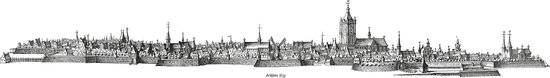 Skyline van Arnhem uit 1639