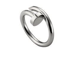 NEFET® - Spijker Ring - Roestvrij Staal - Spijker - Maat 18 - Zilverkleurig - Heren / Dames - Valentijnscadeau - ideale geschenk - Cadeau voor Man - Cadeautjes Accesoires