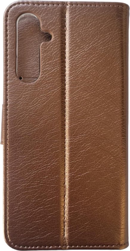 Bookcase Phone Case Adapté pour Samsung Galaxy S25 - Étui - Espace pour 3 cartes - Languette magnétique - Portefeuille - FuturiQ - Or Rose