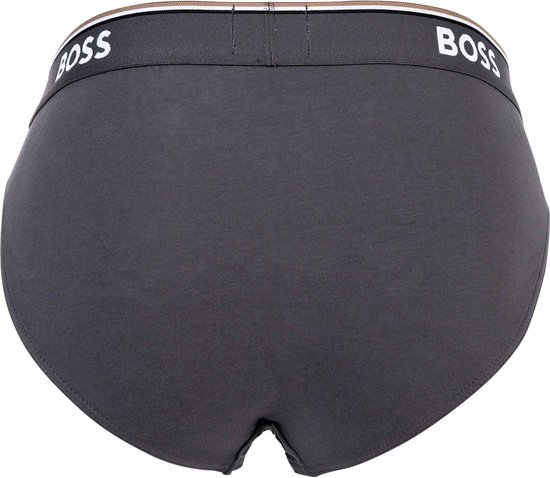 Donkergrijze BOSS slip, achterkant met 'BOSS' op de band.