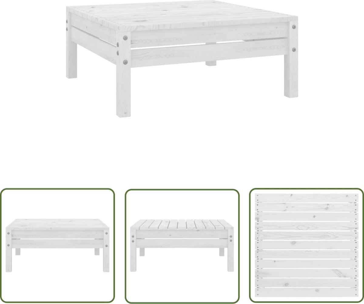 The Living Store Tuinvoetenbank massief grenenhout wit - Houten Voetenbank - Buitentoilet Bank - Relaxstoel - Lounge Stoel - Tuinstoelen The Living Store Tuinvoetenbank massief grenenhout wit - Houten Voetenbank - Buitentoilet Bank - Relaxstoel - Lounge Stoel - Tuinstoelen - Afbeelding 1