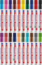 edding 3000 permanent marker set alle 20 kleuren - 20 alcoholstiften in verschillende kleuren - ronde punt 1,5-3 mm - sneldrogende permanent marker - water- en wrijfvast - voor karton, kunststof, hout, metaal - universele marker