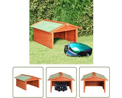 vidaXL Hout Garage - Robotgrasmaaier Overkapping - Overkapping voor robotgras...