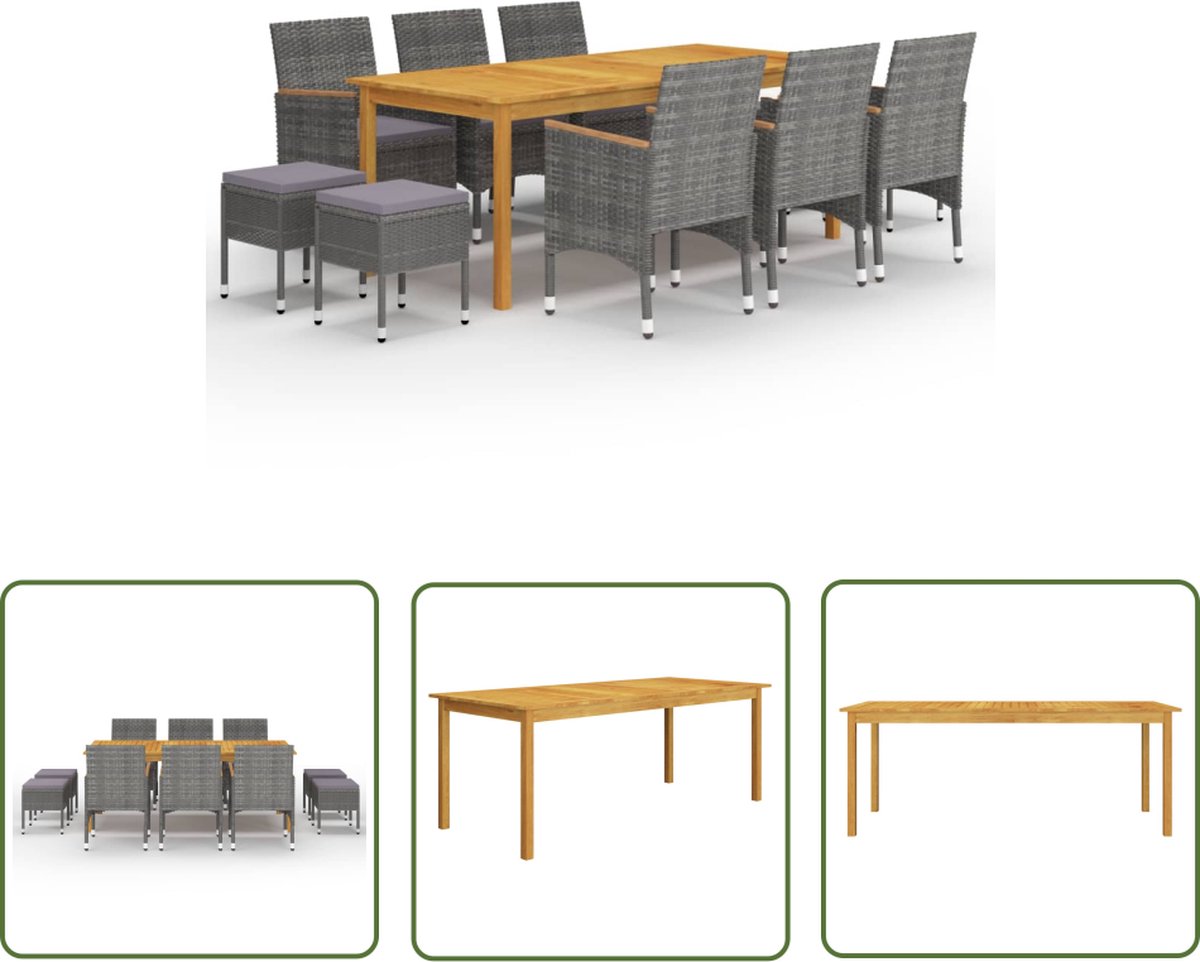 Tuinstoel van Acacia hout in grijs - Buitentijd Lounge Set.