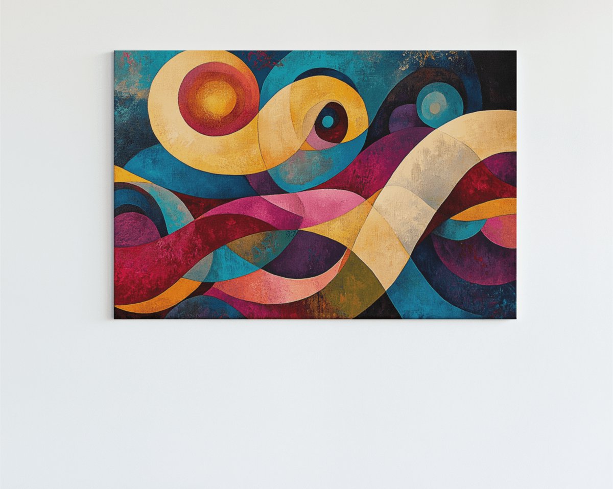 Trendex Global Canvas Schilderij - Abstract - Kleuren - Modern - Wanddecoratie - 150x100x2 cm Kleurrijk