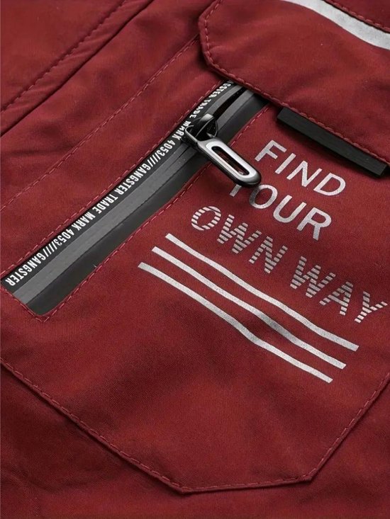 Coupe-vent pour homme Bovista - Coupe-vent - Imperméable - Veste à capuche - Veste d'extérieur - Adulte - Rouge - Taille S