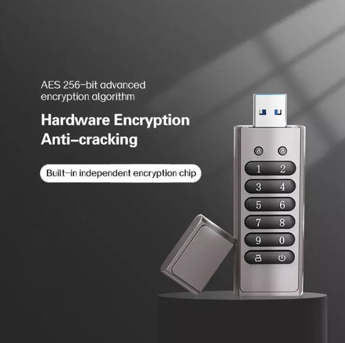 NTRONIC Encrypted USB Flash Drive | 64 GB | Clé USB 3.0 | Cryptage AES256 |  PIN... | bol