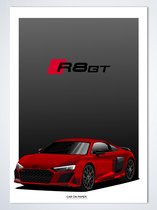 Poster Audi R8 GT Rouge 60 x 42 cm (A2) - Poster voiture - Poster Chambre enfant - Décoration murale voiture