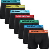 GIANVAGLIA® Heren Boxershorts - 7 Pack - Katoen - Maat L - Zwart - Effen - Weekdays - Ondergoed Heren - Onderbroeken Heren