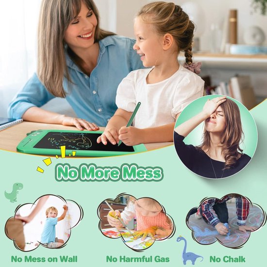 Electight Kleurrijk LCD-Schrijfbord voor Kinderen, 2 Stuks 12 Inch Herbruikbaar Tekenbord met Vergrendelings- en Wistoetsen, Speelgoed en Cadeaus voor Jongens en Meisjes, voor Thuis, School (Blauw