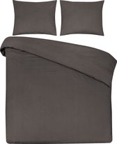 Housse de couette Uni - 100% coton naturel - 140x200/220cm - anthracite