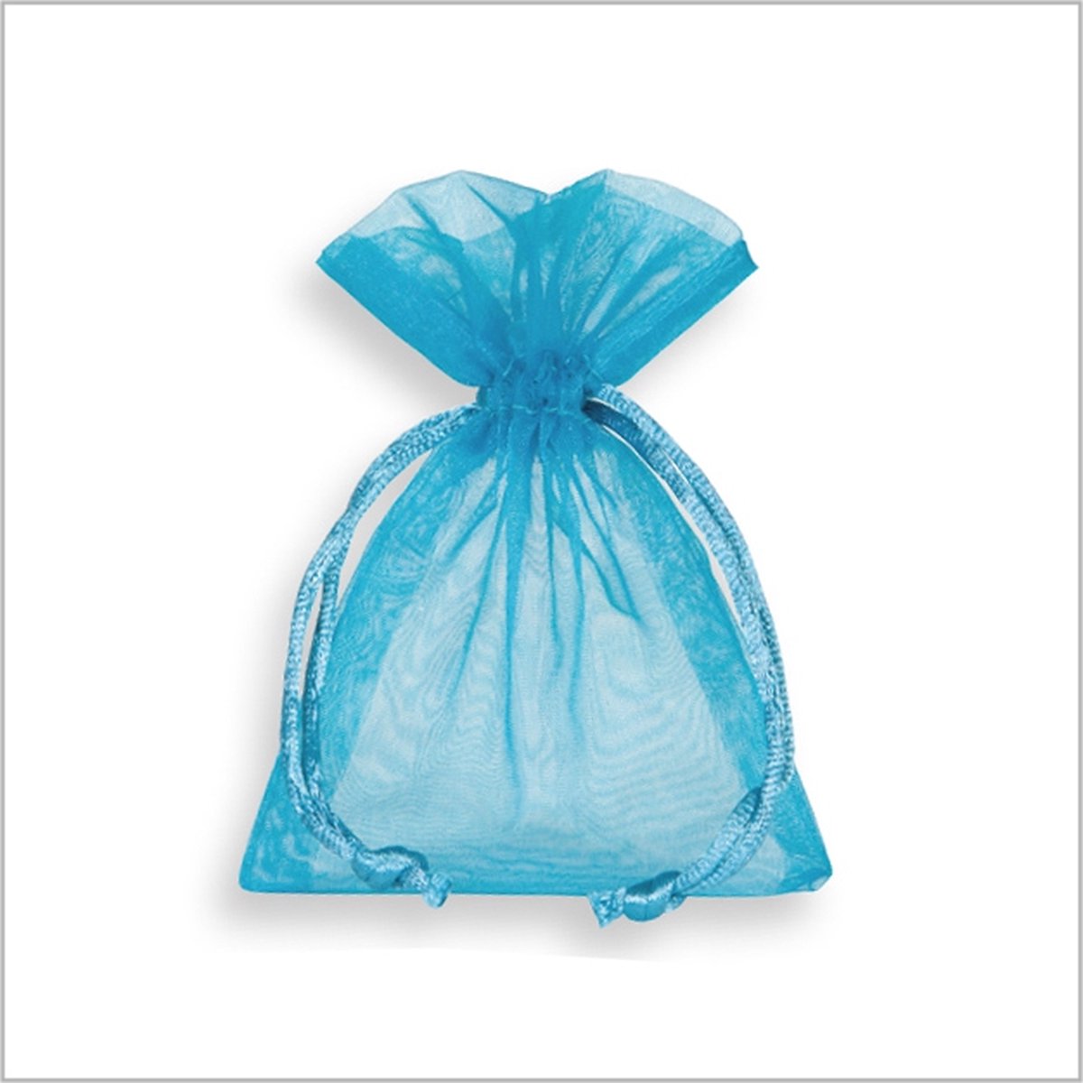 Organza zakjes - Buideltjes - Blauw - Turquoise - 9 x 12 cm - 50 stuks