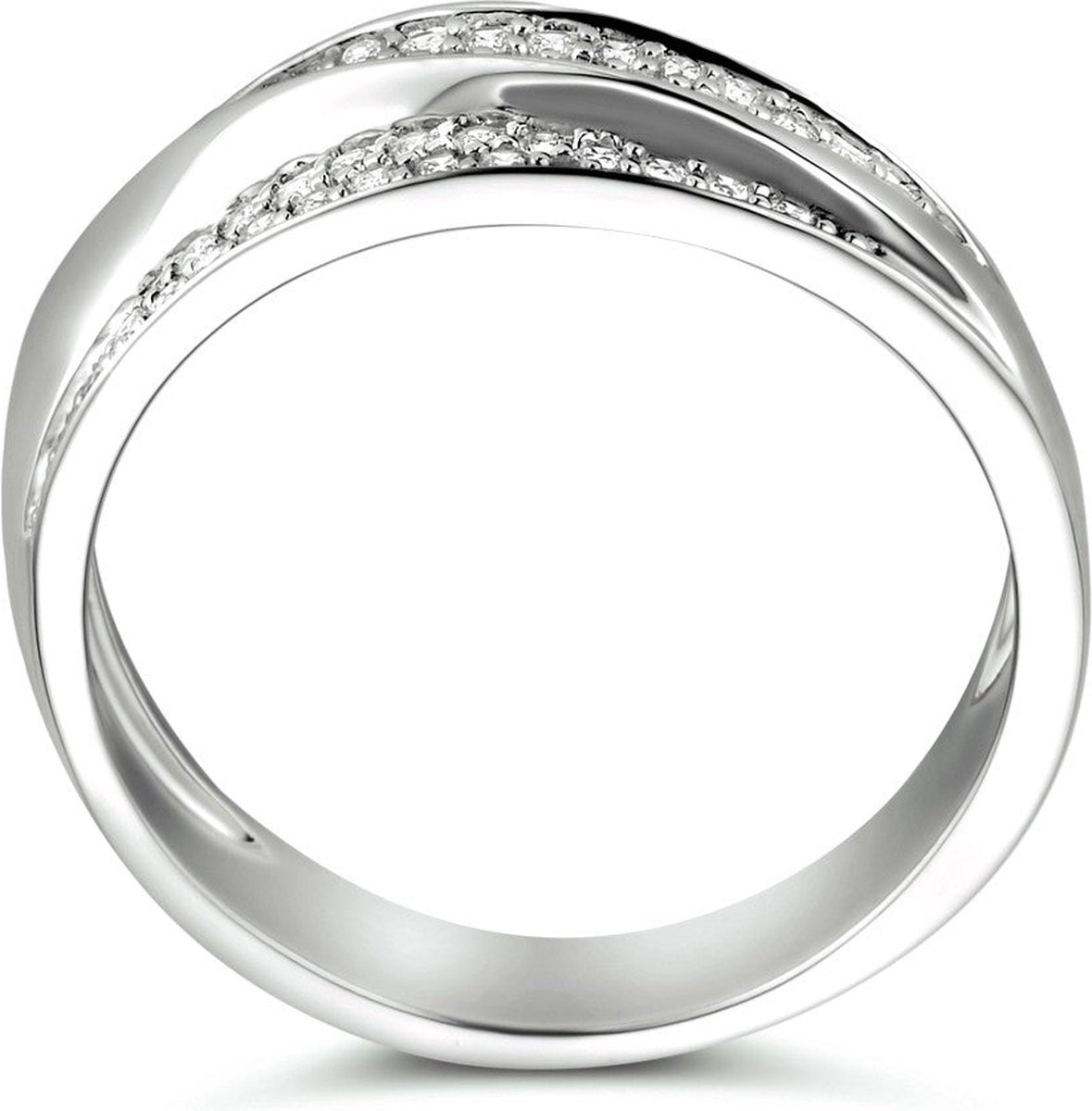 Zilver Gerhodineerde Ring zirkonia 1333739 19.00 mm (60)