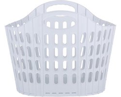 Flexibele wasmand - wit - 25 liter - kunststof - 49 x 35 x 38 cm - opbergen
