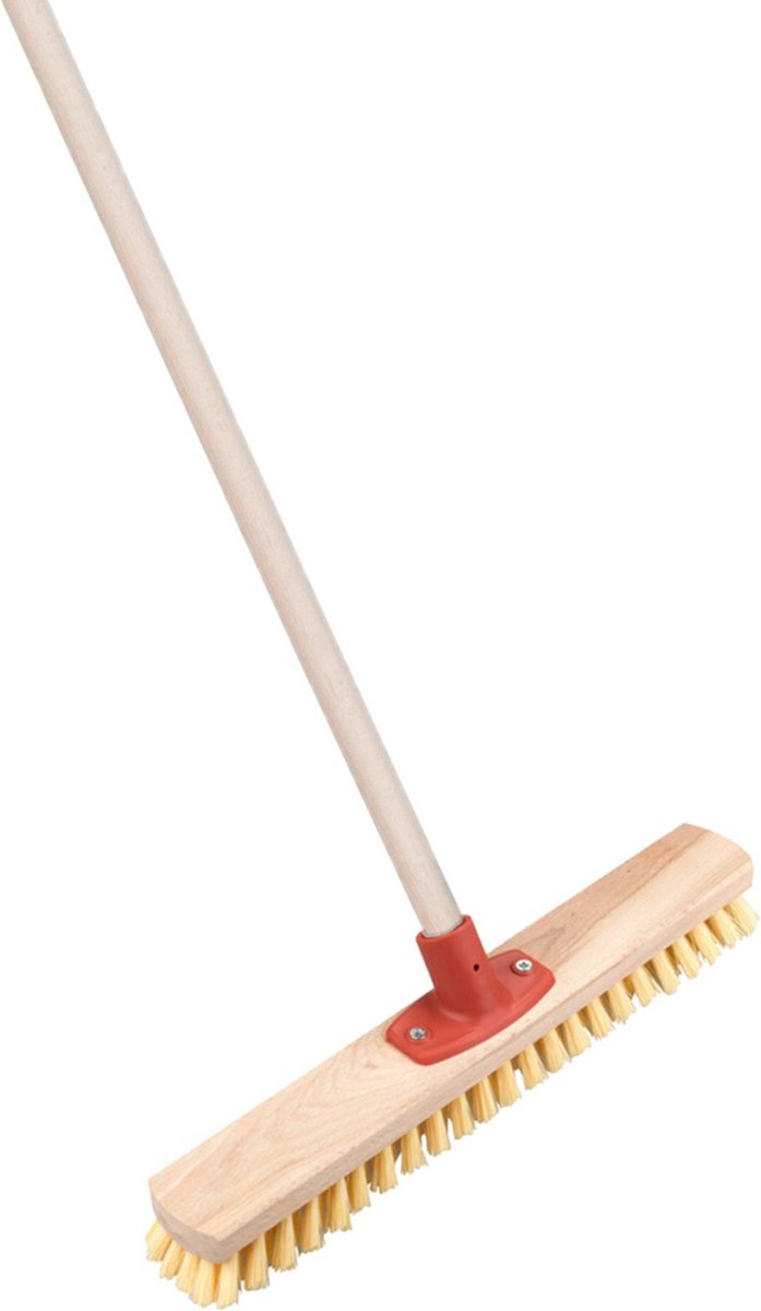 Goedkoopste Brumag Luiwagen/schrobber Dirtmaster 40 cm - met houten steel 130 cm - schrobborstel - schoonmaakborstel - harde ondergronden