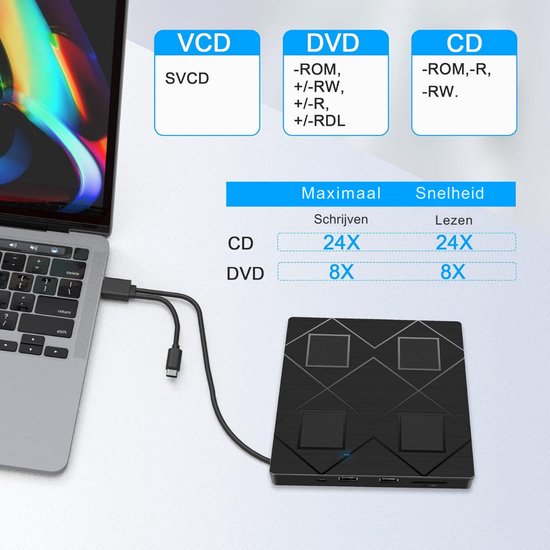 Draagbare Externe DVD Speler voor Laptop - DVD Burner — afbeelding 5