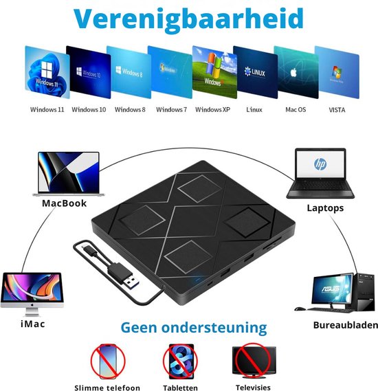 Draagbare Externe DVD Speler voor Laptop - DVD Burner — afbeelding 2