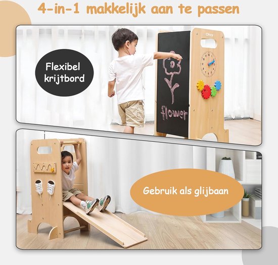 tiSsi Leertoren Felix, ontdekkingstoren Montessori meegroeiend beuken duifblauw