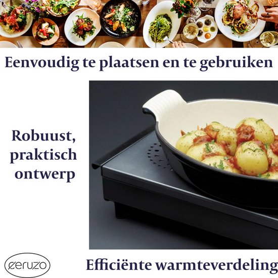 Warmhoudplaat - Rechaud -2 Branders -Waxinelicht-Voedselverwarmer-Bordverwarmer-33x17.5x6.5 cm — afbeelding 2