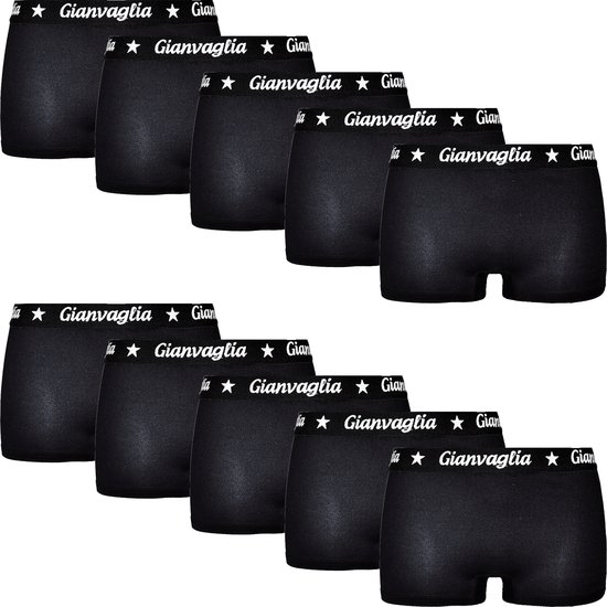 Caleçons Femme Katoen - Lot de 10 - Boxers - Zwart - Uni - Taille XXL - Jambe Courte