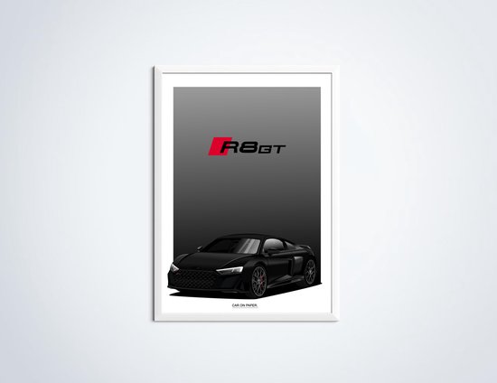 Poster Audi R8 GT Zwart 70 x 50 cm (B2) - Poster voiture - Poster Chambre enfant - Décoration murale voiture