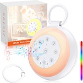 White noise machine baby-volwassen-nachtlampje-7 kleuren licht-24 rustgevende geluiden-Draadloze luidspreker-met opnamefunctie-Slaaptimer-Slaaphulp