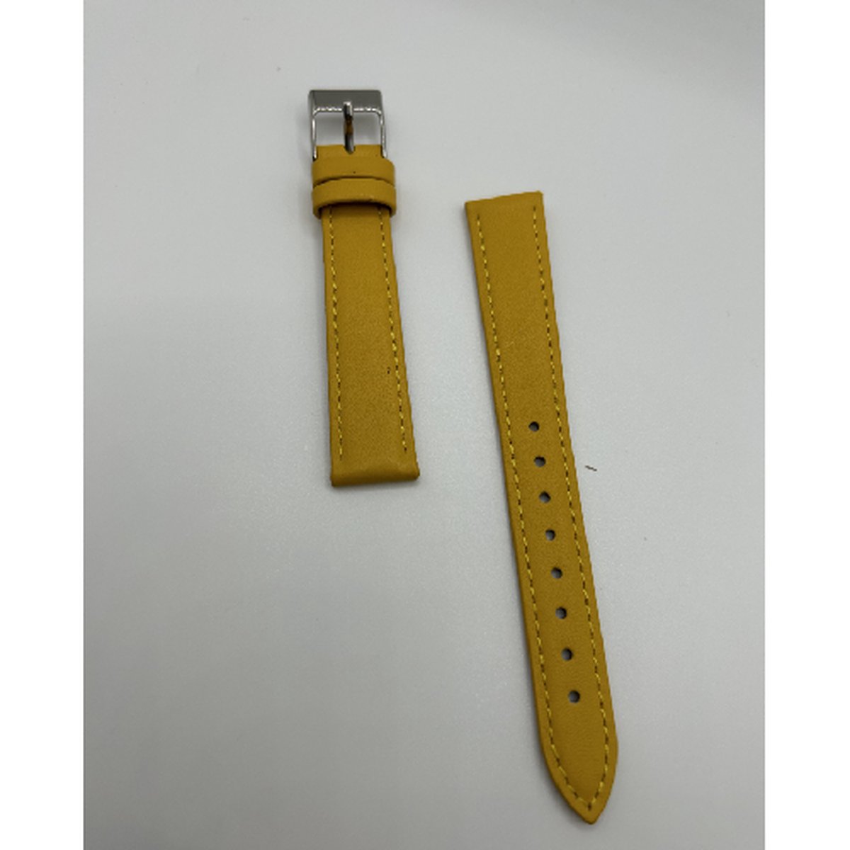 Horlogeband-Model B48-dames-heren-unisex-geel-16 millimeter-juweliers kwaliteit-leder