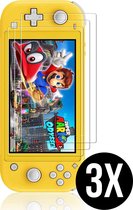 Podec - 3x Screenprotector geschikt voor Nintendo Switch Lite - Tempered Glass Screen Cover