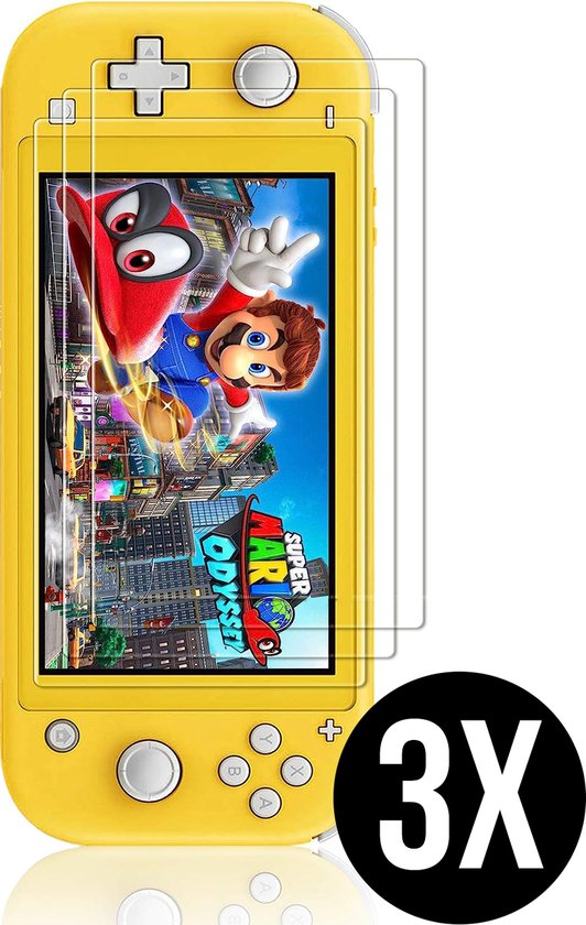 Podec - 3x Screenprotector geschikt voor Nintendo Switch Lite - Tempered Glass Screen Cover