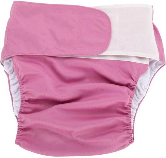 Herbruikbare Incontinentie Luier - Roze - Klittenband Sluiting - Urine Verlies - Wasbaar