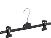 De Kledinghanger Gigant - Knijperhanger - Volwassenen - PGP40 - 20 Stuks - Kunststof - Zwart - Verschuifbare Anti-slip knijpers - 40 cm - Rokhanger - Broekhanger - Pantalonhanger - PGP-Serie (PGP40_00/20)