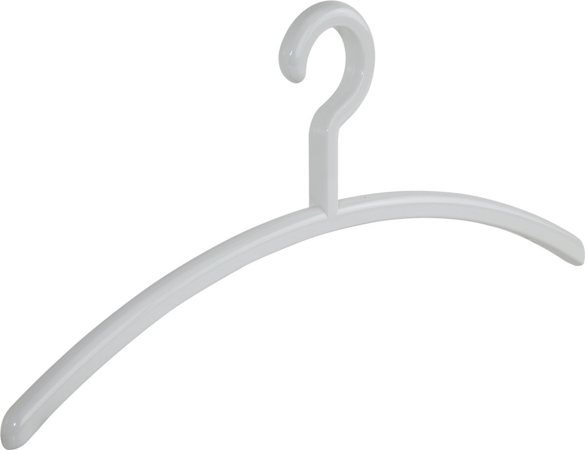 De Kledinghanger Gigant - Garderobehanger - Jassenhanger - Volwassenen - 6350 - 8 Stuks - Elegance - Kunststof - Wit - 45 cm - Kledinghanger - Kleerhanger (6350_01/8)