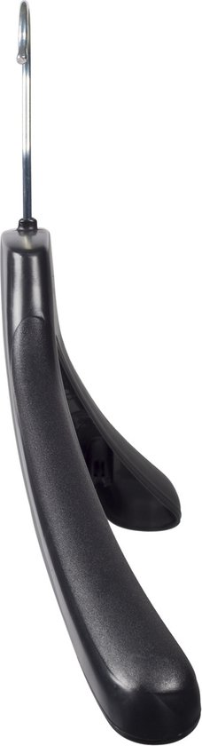 De Kledinghanger Gigant - 10 x Cintre / cintre en plastique noir avec extension d'épaule et barre de pantalon, 42 cm