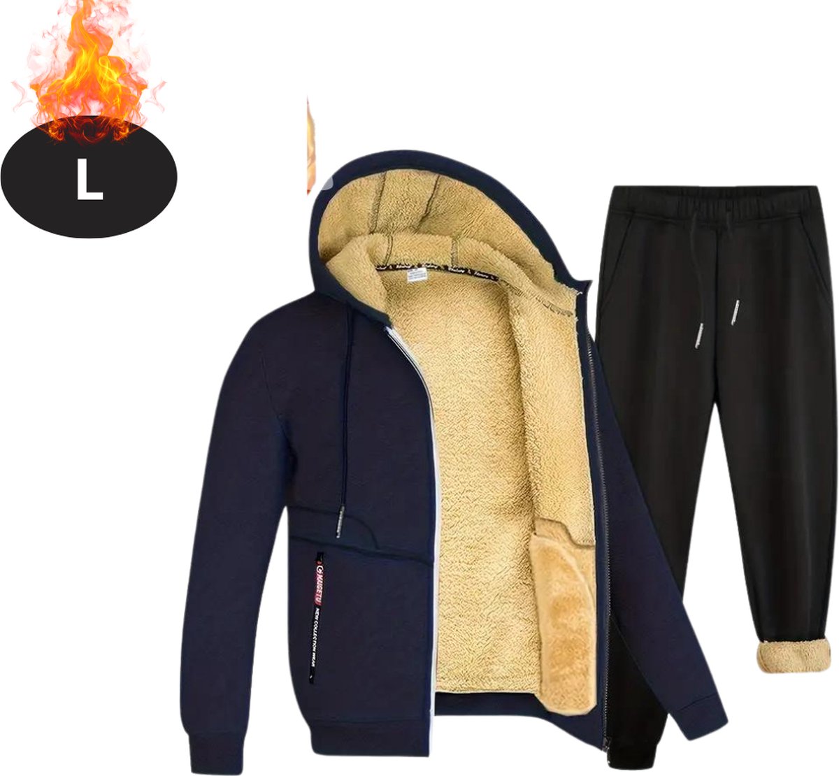 Bovista Thermokleding Heren – Thermobroek – Thermoset Fleece – Met Capuchon – Thermolegging – Winter – Thermojack – Marineblauw – L Bovista Thermokleding Heren – Thermobroek – Thermoset Fleece – Met Capuchon – Thermolegging – Winter – Thermojack – Marineblauw – L