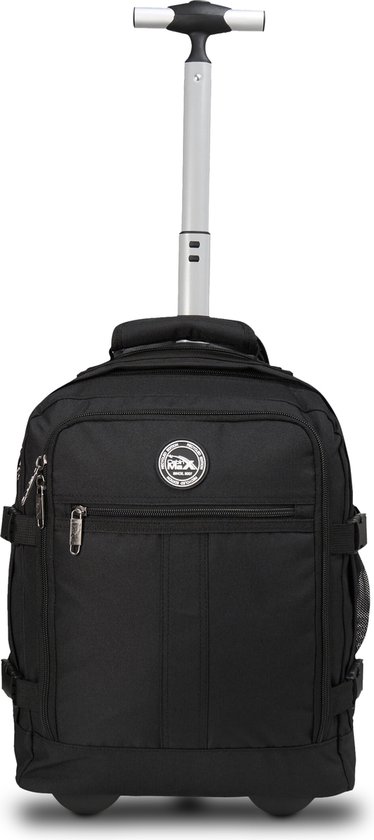 CabinMax Metz Hybrid Reistas – Handbagage 24L Ryanair - Wizzair – Rugzaktrolley – Rugzak Transavia - 40x30x20 cm – Compact Backpack – Zwart