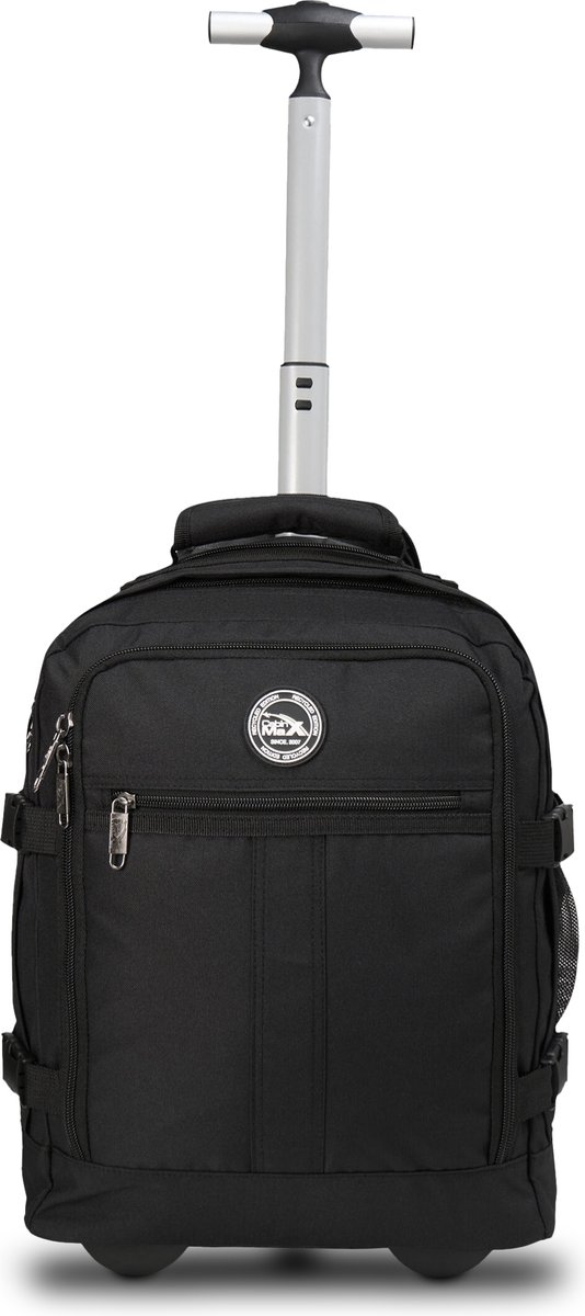 CabinMax Metz Hybrid Reistas – Handbagage 24L Ryanair - Wizzair – Rugzaktrolley – Rugzak Transavia - 40x30x20 cm – Compact Backpack – Zwart