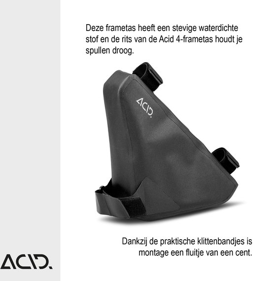 ACID Fietstas Frametas 4 - Waterbestendig - Inh. 4L - Polyester - One Size - Afmetingen 36 x 30 x 36 cm - Zwart van ACID — afbeelding 3