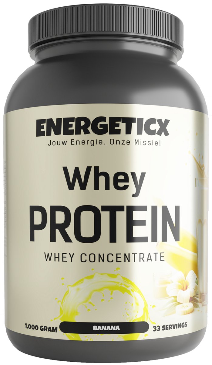 Goedkoopste EnergeticX Whey Proteïne Banaan – Hoogwaardige Eiwitshake voor Spierherstel - 33 shakes (1000 gram