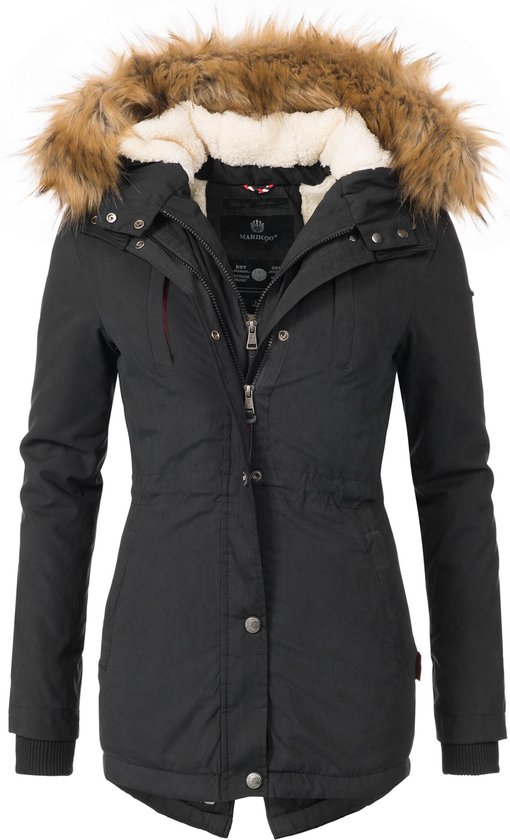 Marikoo warme Damen Winter Jacke Winterjacke Parka Stepp Mantel lang B401