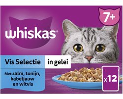 Whiskas 7+ Vis Selectie in Gelei Maaltijdzakjes Multipack - 12 x 85 gr