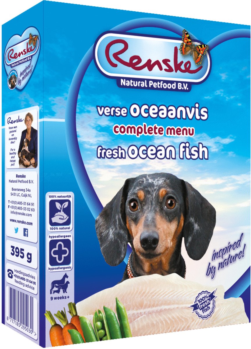 Renske Vers Vlees Voeding - Hondenvoer - Vis - 395 gram