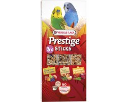 Versele-Laga Prestige Sticks Kleine Parkieten Triple Variety Pack - Vogelsnack - Honing Fruit Bosvruchten 90 g 3 Smaken