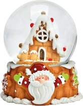 Wurm - Boule à neige - Maison en pain d'épices - Socle avec Père Noël - Cadeau de Noël - Noël - Décoration de Noël - Ø 7 x 9cm - Polyrésine/verre
