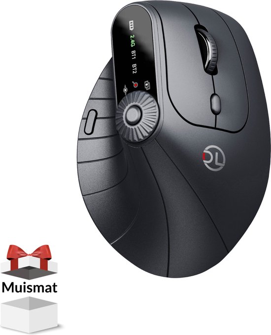 Souris Verticale Ergonomique Sans Fil Rechargeable - 800-1600 DPI - Pour Droitier - Garantie 2 Ans - Marque Trust