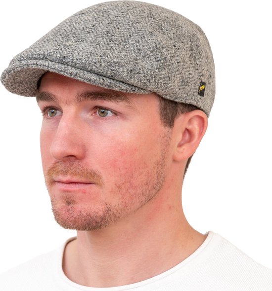 Hatman of Ireland The Dubliner 100% Donegal Tweed Zilver Grijs Maat Small (56/57 cm)