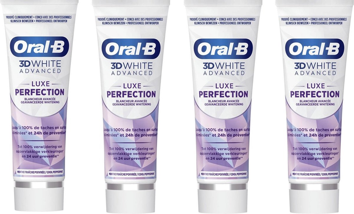 Oral B - Tandpasta - 3D White Luxe - Perfection - 75ml x 4