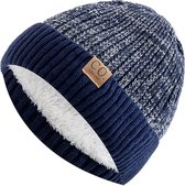 fleece gevoerde heren muts donker blauw