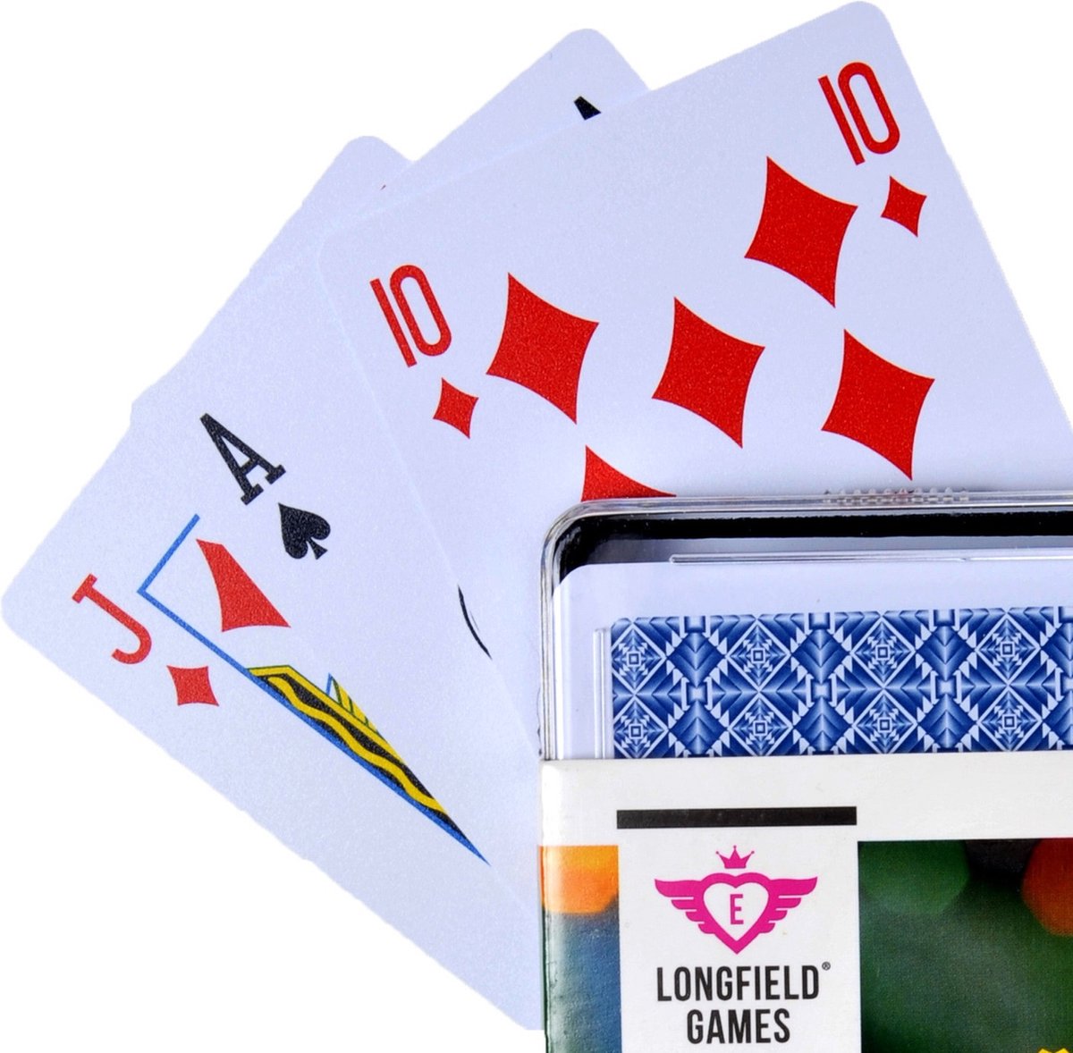 Longfield Speelkaarten 100% Plastic – Duurzaam Kaartspel met 4 Indexen – Inclusief Kunststof Doosje – Gezelschapsspellen & Familiespel – Engelhart — afbeelding 2